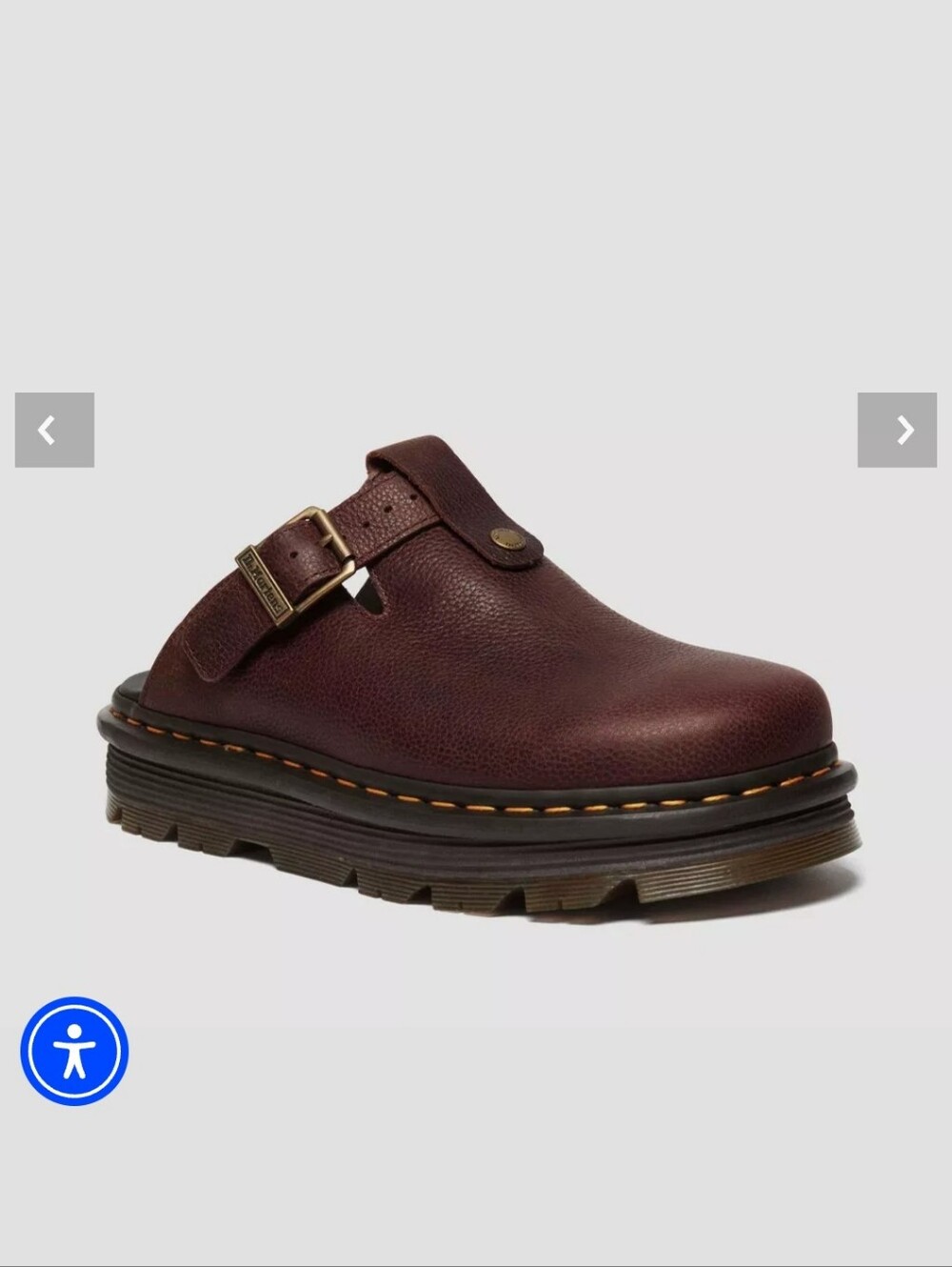 Dr. Martens Zebzag Rustique Leather platform mules